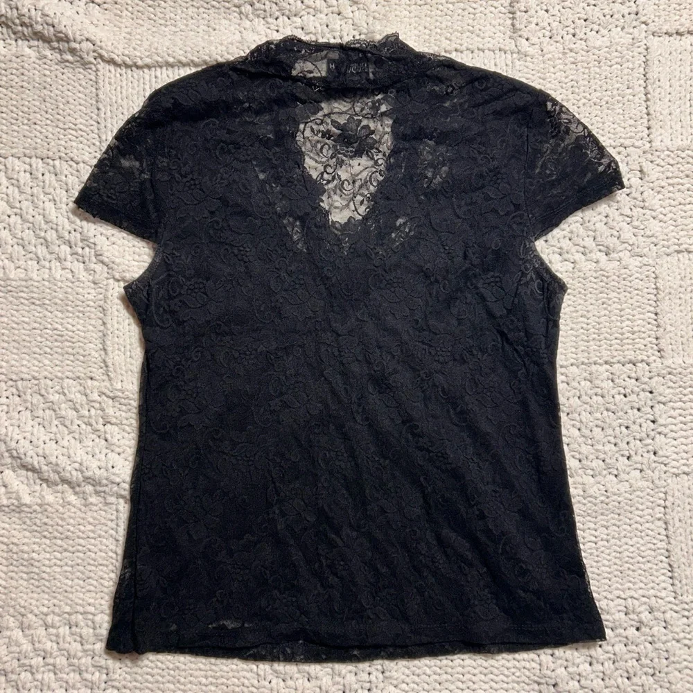 Baranda Black Lace Short Sleeve Shirt